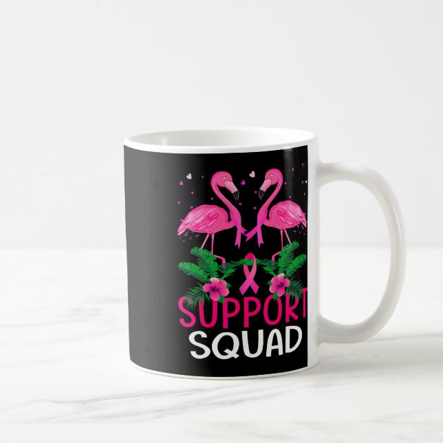 Warrior Support Squad Flamingo Breast Cancer Aware Coffee Mug (Right)