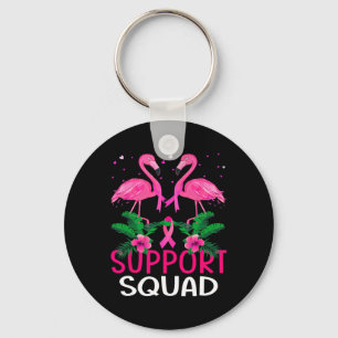 Warrior Support Squad Flamingo Breast Cancer Aware Key Ring