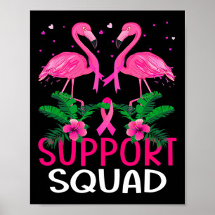 Warrior Support Squad Flamingo Breast Cancer Aware Poster