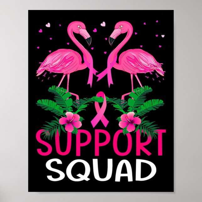 Warrior Support Squad Flamingo Breast Cancer Aware Poster (Front)