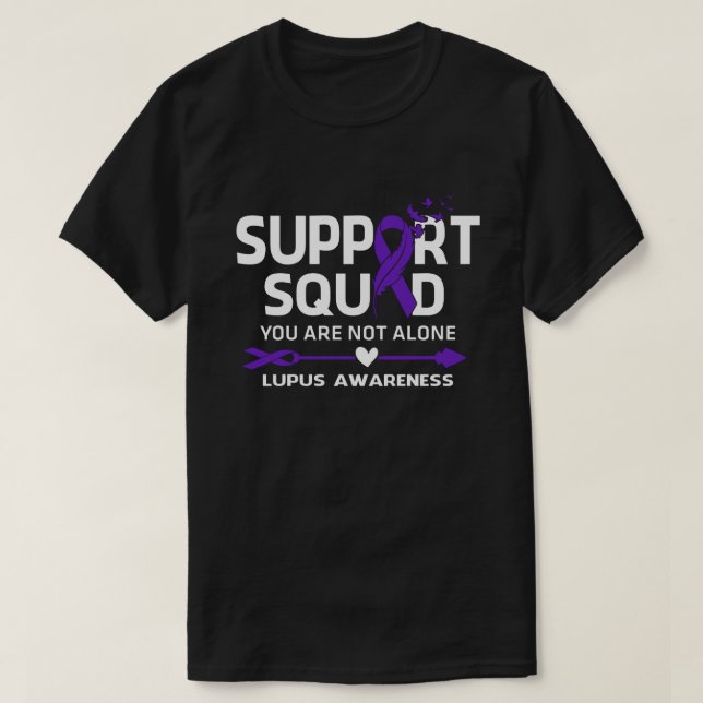 Warrior Support Squad Lupus Awareness Feather T-Shirt (Design Front)