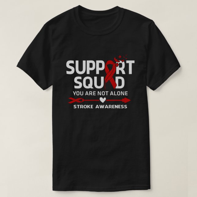 Warrior Support Squad Stroke Awareness Feather T-Shirt (Design Front)