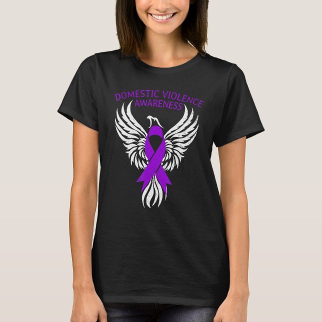 Warrior Survivor Domestic Violence Awareness Purpl T-Shirt (Front)