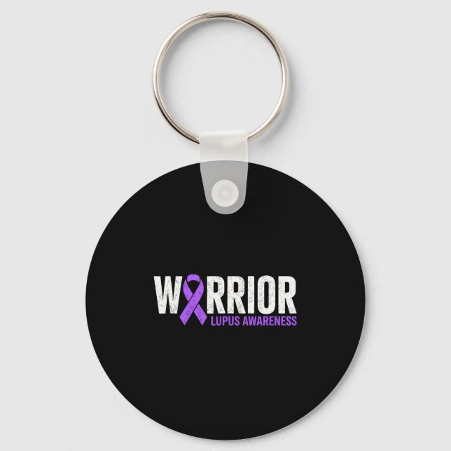 Warrior survivor fighter lupus awareness sle key ring (Front)