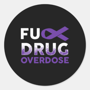 Warrior Survivor Gifts- Drug Overdose Awareness Classic Round Sticker