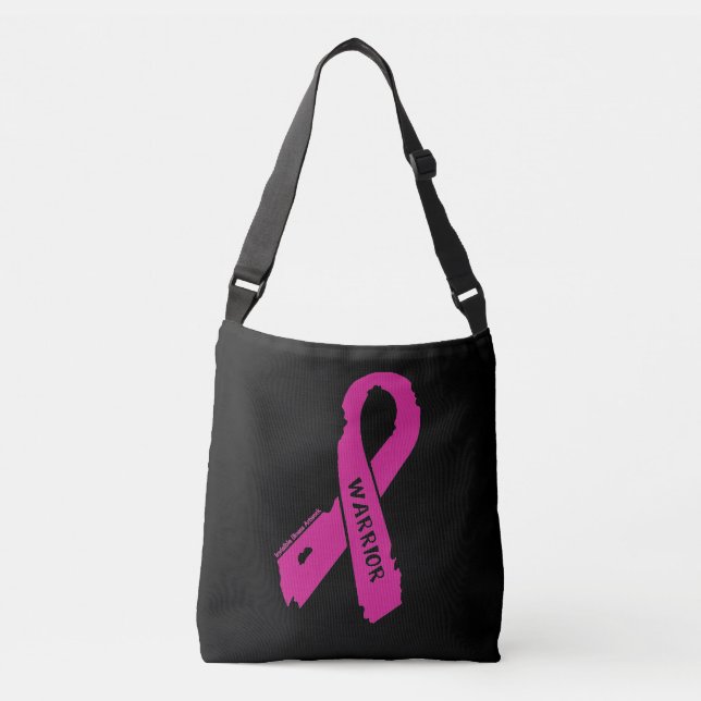 Warrior/ torn ribbon...Breast Cancer Crossbody Bag (Front)