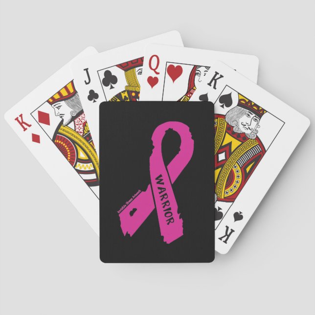 Warrior/ torn ribbon...Breast Cancer Playing Cards (Back)