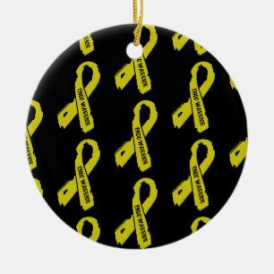 Warrior/Torn Ribbon...Endometriosis Ceramic Tree Decoration
