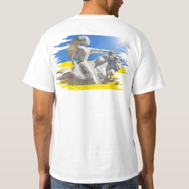 Warrior Ukraine President Zelenskyy & Flag T-Shirt (Back)