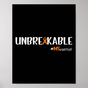 Warrior Unbrakeable Multiple Sclerosis Awareness Poster