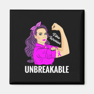 Warrior Unbreakable Fibromyalgia Awareness Tee  Magnet