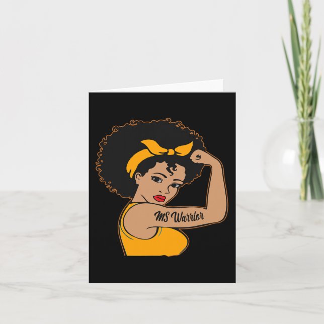 Warrior Unbreakable Multiple Sclerosis Afro Black  Card (Front)