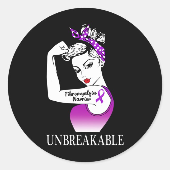Warrior Unbreakable Strong Women  Classic Round Sticker (Front)