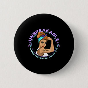 Warrior Unbreakable Suicide Prevention Awareness 6 Cm Round Badge