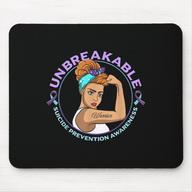 Warrior Unbreakable Suicide Prevention Awareness  Mouse Mat (Front)