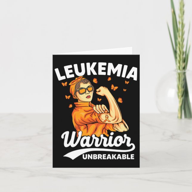 Warrior Unbreakable Support Leukaemia Awareness  Card (Front)