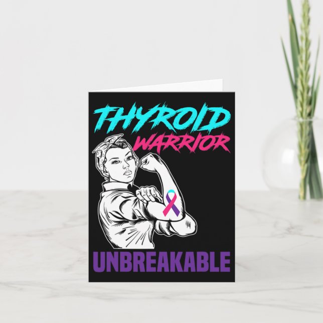 Warrior Unbreakable Support Thyroid Cancer  Card (Front)