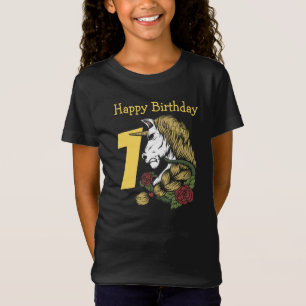 Warrior Unicorn 1st birthday T-Shirt