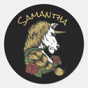 Warrior Unicorn Party Pride Pink  Classic Round St Classic Round Sticker