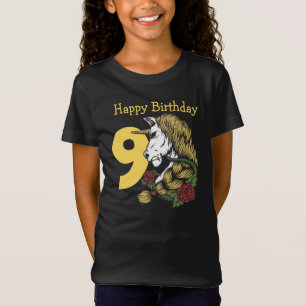 Warrior Unicorn yellow 9th birthday T-Shirt