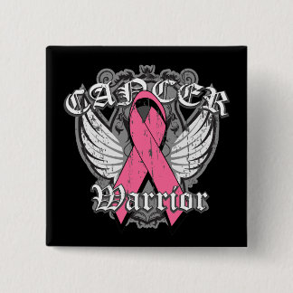 Warrior Vintage Wings - Breast Cancer 15 Cm Square Badge
