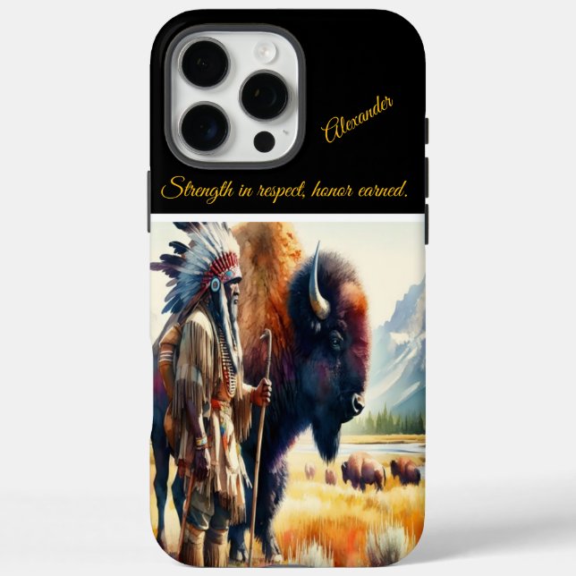 Warrior with bison.  Case-Mate iPhone case (Back)