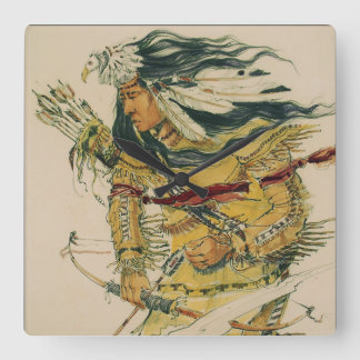 Warrior with Flaming Arrow Acrylic Wall Clock