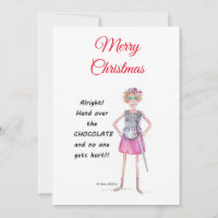 Warrior woman demands hand over chocolate sketch