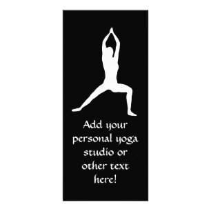 Warrior Yoga Pose Silhouette Black and White Rack Card