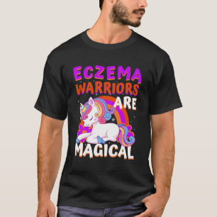 Warriors Are Magical Eczema Awareness Unicorn Oran T-Shirt