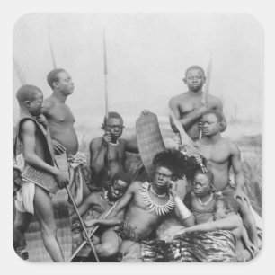 Warriors, Belgian Congo, 1894 Square Sticker