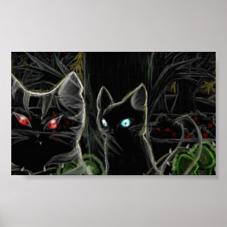 Warriors Hawfrost and Tigerstar- The dark forest Poster