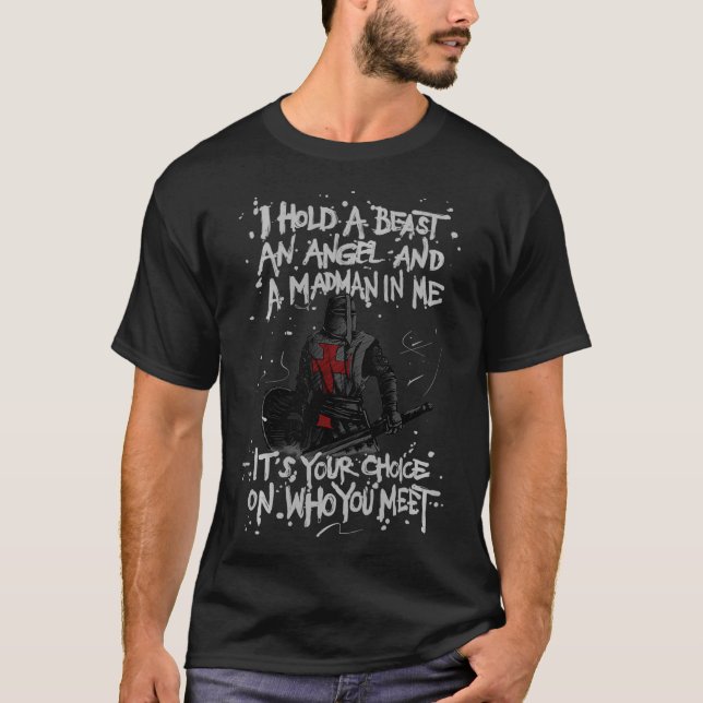 Warriors Knights Templar Mediaeval Gift  T-Shirt (Front)