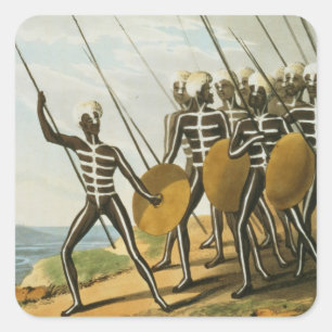 Warriors of New S. Wales engraved by M. Dubourg (f Square Sticker