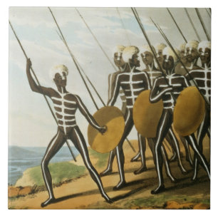 Warriors of New S. Wales engraved by M. Dubourg (f Tile