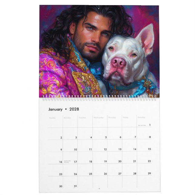 Warriors & Pitbull Dog Heroes Calendar (Jan 2028)