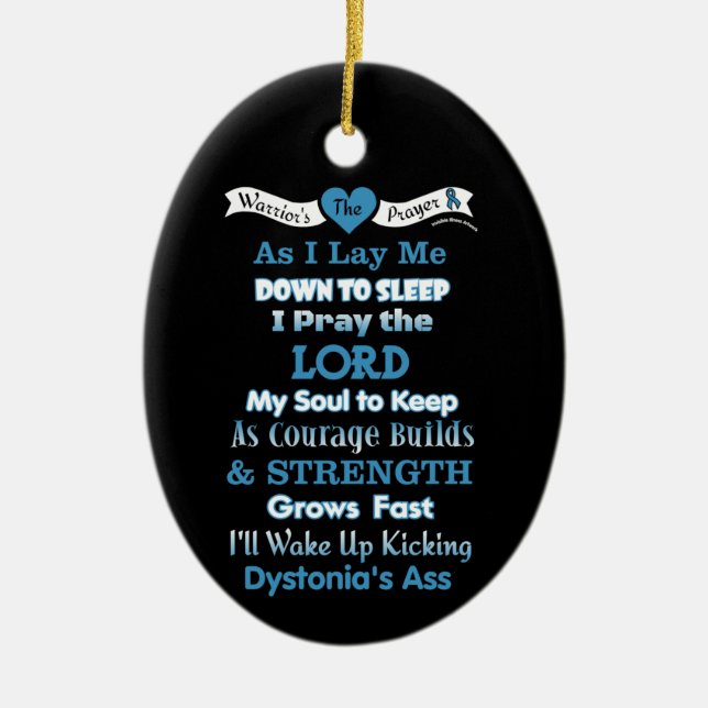Warrior's Prayer...Dystonia Ceramic Tree Decoration (Front)