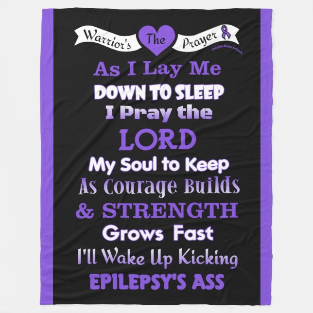 Warrior's Prayer...Epilepsy Fleece Blanket (Front)