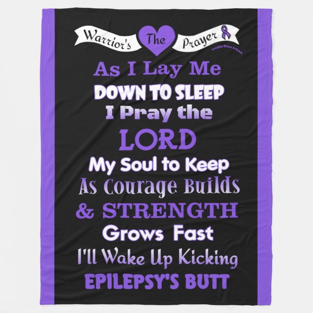 Warrior's Prayer...Epilepsy Fleece Blanket (Front)