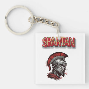 Warrior's Pride - Spartan Helmet with Red Plume Key Ring