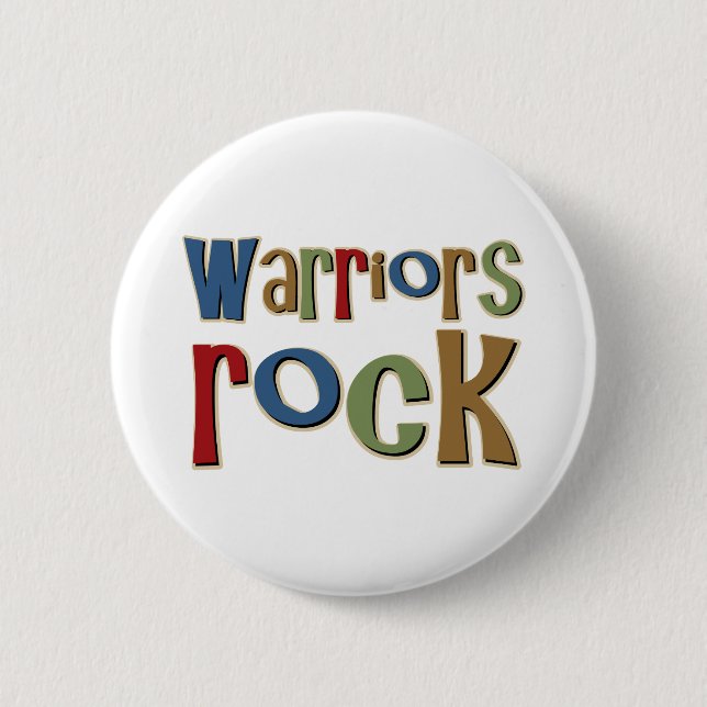 Warriors Rock 6 Cm Round Badge (Front)