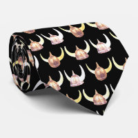Warriors Vikings Helmet Mascot Football Necktie