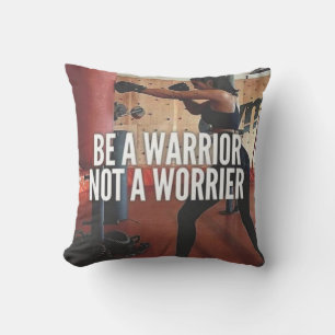 Warrrior vs Worrier - Women's Workout Motivational Cushion
