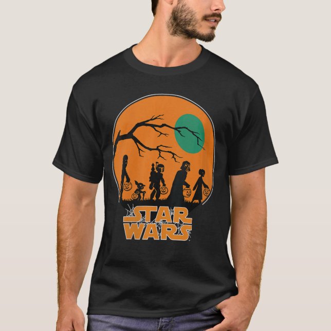 Wars Characters Trick Or Treat Halloween VNeck T-Shirt (Front)