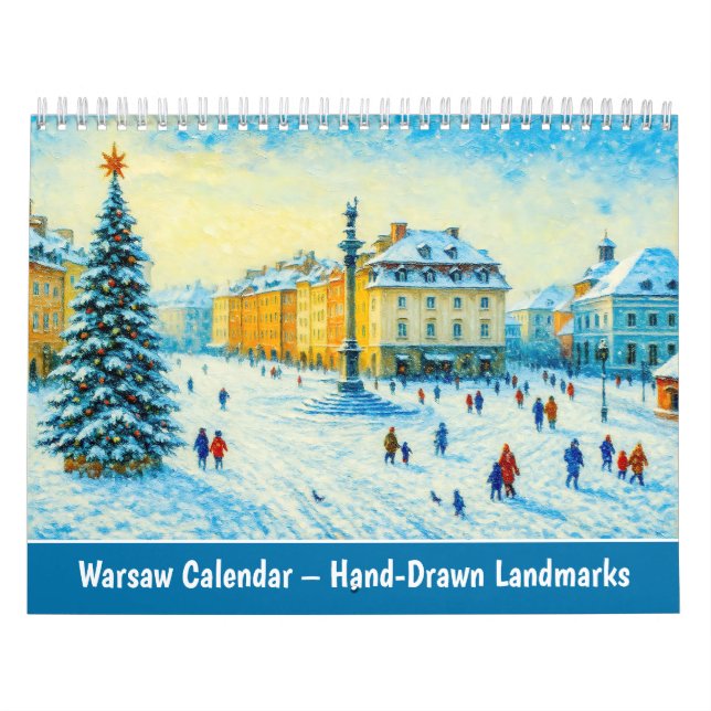 Warsaw Calendar – Hand-Drawn Landmarks (Cover)