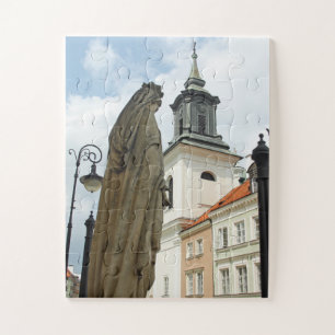 Warsaw church and statue, Poland 30-pc Jigsaw Puzzle