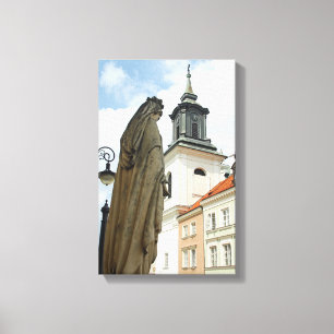 Warsaw church and statue, Poland Canvas Print