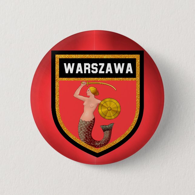 Warsaw  Flag 6 Cm Round Badge (Front)