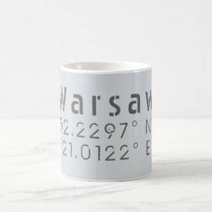 Warsaw Latitude Longitude Coffee Mug