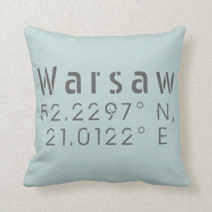 Warsaw Latitude Longitude Cushion